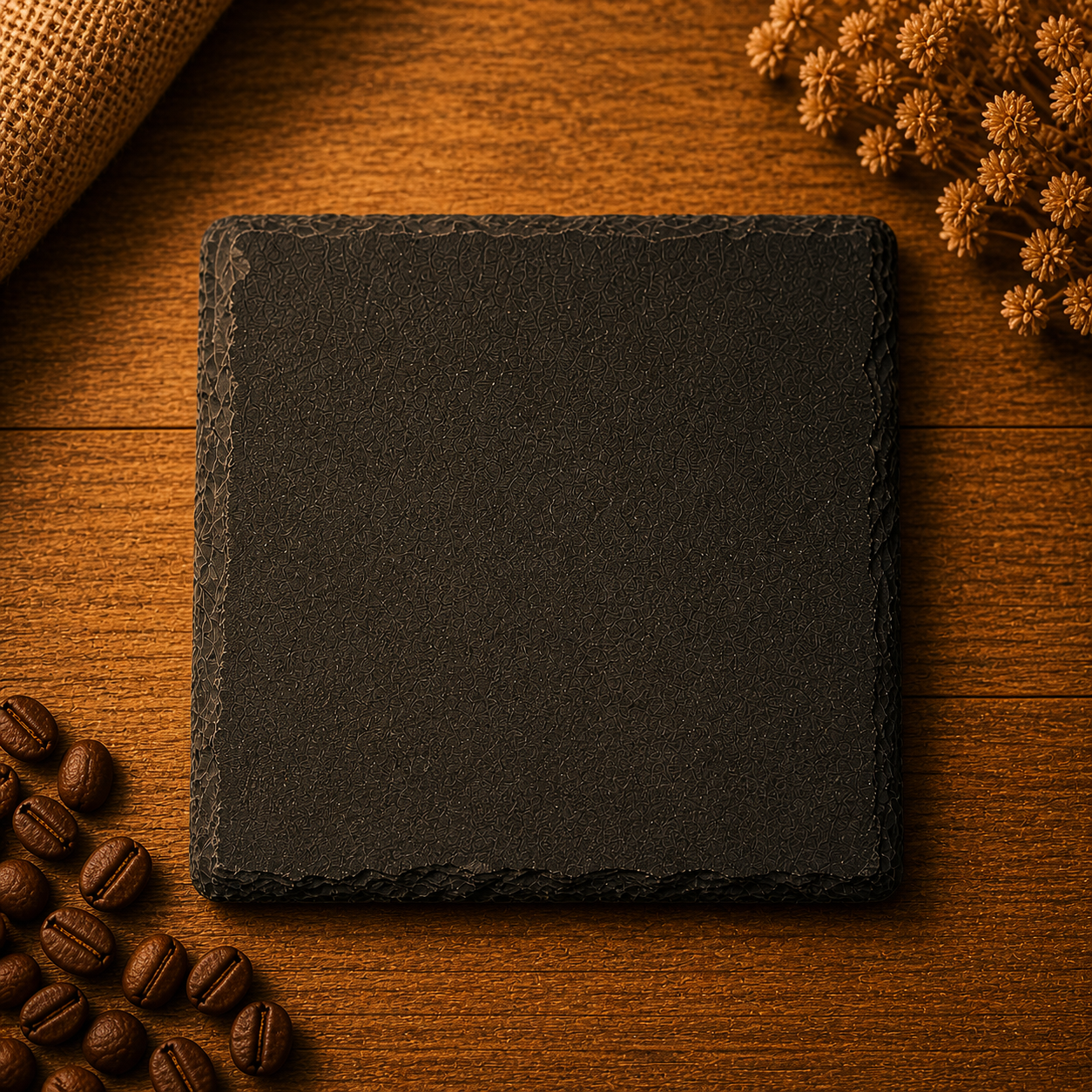 Coaster, leisteen, vierkant (ca. 10x10cm)
